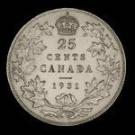 Canada, Georges V, 25 cents : 1931
