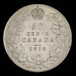 Canada, Georges V, 50 cents <br /> 1918
