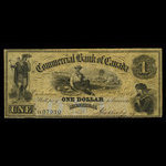 Canada, Commercial Bank of Canada, 1 dollar <br /> 2 janvier 1857