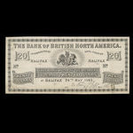 Canada, Bank of British North America, 20 dollars <br /> 24 mai 1865