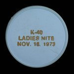 Canada, K-40 Ladies Club, aucune dénomination <br /> 11 1973