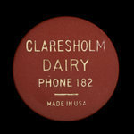 Canada, Claresholm Dairy, 1 pinte de lait <br /> 1969