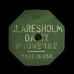 Canada, Claresholm Dairy, 1 chopine de lait <br /> 1969