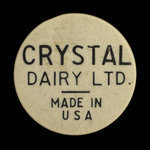 Canada, Crystal Dairy Ltd., 1 pinte de lait homogénéisé <br />