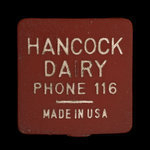 Canada, Hancock Dairy, 1 pinte de lait <br /> 1953