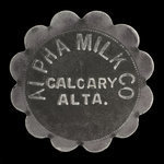 Canada, Alpha Milk Co., 1 chopine de lait standard <br />