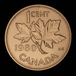 Canada, Élisabeth II, 1 cent <br /> 1980