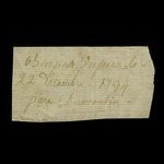 Canada, Pierre Dumoulin, 1 pain <br /> 22 décembre 1794