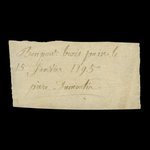 Canada, Pierre Dumoulin, 3 pains <br /> 15 janvier 1795