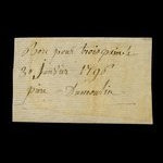 Canada, Pierre Dumoulin, 3 pains <br /> 30 janvier 1796