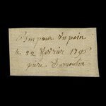 Canada, Pierre Dumoulin, 1 pain <br /> 22 février 1796