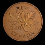 Canada, Élisabeth II, 1 cent <br /> 24 avril 1980