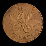 Canada, Élisabeth II, 1 cent <br /> 24 avril 1980