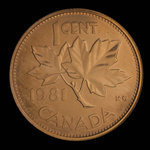 Canada, Élisabeth II, 1 cent <br /> 1981