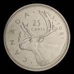 Canada, Élisabeth II, 25 cents <br /> 1981