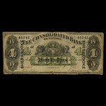 Canada, Consolidated Bank of Canada, 4 dollars <br /> 1 juillet 1876