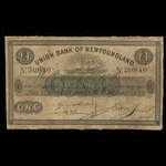 Canada, Union Bank of Newfoundland, 1 livre(anglaise) <br /> 1 mars 1855