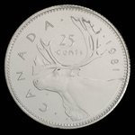 Canada, Élisabeth II, 25 cents <br /> 1981
