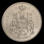 Canada, Élisabeth II, 50 cents <br /> 1981
