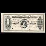 Canada, Commercial Bank of Canada, 1,000 dollars <br /> 2 janvier 1857