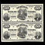 Canada, Federal Bank of Canada, 50 dollars <br /> 1 janvier 1877