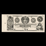 Canada, Commercial Bank of New Brunswick, 8 dollars <br /> 1 novembre 1860