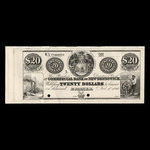 Canada, Commercial Bank of New Brunswick, 20 dollars <br /> 1 novembre 1860