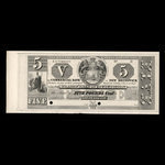 Canada, Commercial Bank of New Brunswick, 5 livres(anglaise) <br /> 1868