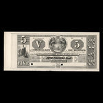 Canada, Commercial Bank of New Brunswick, 5 livres(anglaise) : 1868