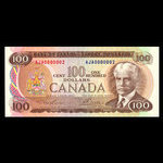 Canada, Banque du Canada, 100 dollars <br /> 1975