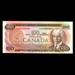 Canada, Banque du Canada, 100 dollars <br /> 1975