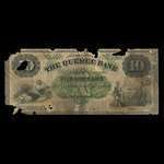 Canada, Banque de Québec, 10 dollars <br /> 2 janvier 1863