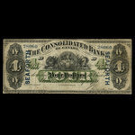 Canada, Consolidated Bank of Canada, 4 dollars <br /> 1 juillet 1876