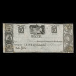 Canada, Commercial Bank (Kingston), 5 dollars <br /> 1838