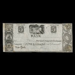 Canada, Commercial Bank (Kingston), 5 dollars : 1838