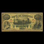 Canada, Bank of Toronto (The), 20 dollars <br /> 1 juillet 1887