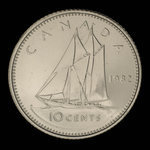 Canada, Élisabeth II, 10 cents <br /> 1982