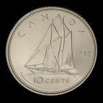 Canada, Élisabeth II, 10 cents : 1982