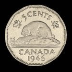 Canada, Georges VI, 5 cents : 1946