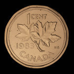 Canada, Élisabeth II, 1 cent <br /> 1983
