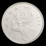 Canada, Élisabeth II, 25 cents <br /> 1983