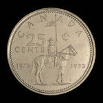 Canada, Élisabeth II, 25 cents <br /> 1973
