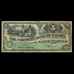 Canada, Farmers Bank of Canada, 5 dollars <br /> 1 septembre 1908