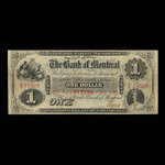 Canada, Banque de Montréal, 1 dollar <br /> 1 août 1856
