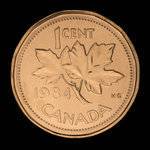 Canada, Élisabeth II, 1 cent <br /> 1984