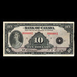 Canada, Banque du Canada, 10 dollars <br /> 1935