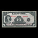 Canada, Banque du Canada, 10 dollars <br /> 1935