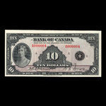 Canada, Banque du Canada, 10 dollars <br /> 1935