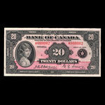 Canada, Banque du Canada, 20 dollars <br /> 1935