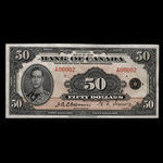 Canada, Banque du Canada, 50 dollars <br /> 1935